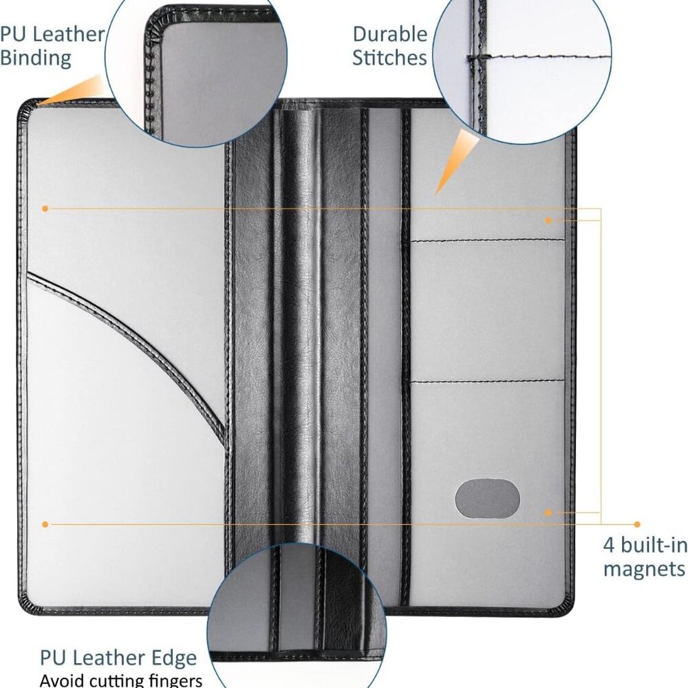 Car Accessories Registration and Insurance Holder,Leather Essential Card Magneti - Picture 6 of 6